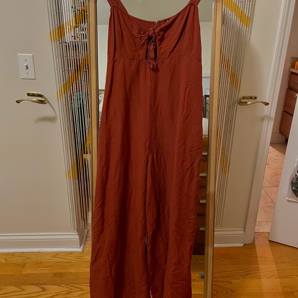 Express Orange Long Tank Jumpsuit women’s size XL